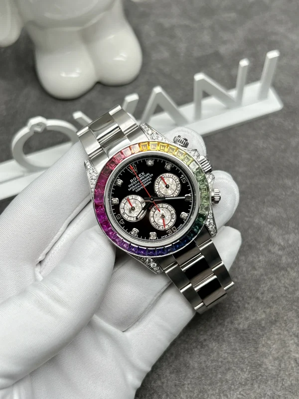 Rolex Daytona 116599 Rainbow 18K White Gold Natural Diamonds & Gemstones 40mm (5)