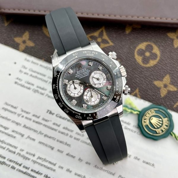 Rolex Daytona Best Replica Custom Purple Mother Of Pearl Dial & Moissanite BTF 40mm (3)