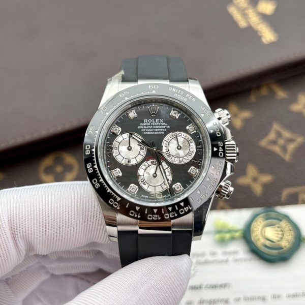 Rolex Daytona Best Replica Custom Purple Mother Of Pearl Dial & Moissanite BTF 40mm (4)