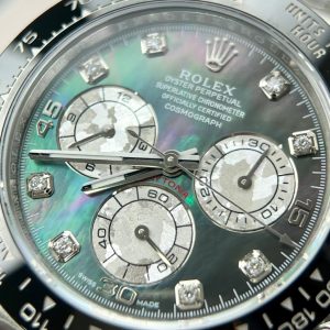 Rolex Daytona Customs Purple Mother Of Pearl Dial & Moissanite Best Replica BTF 40mm (9)