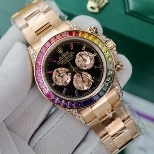 Rolex Daytona Rainbow 116595RBOW Real Gold 18K & Natural Diamonds Gemstone 40mm (12)