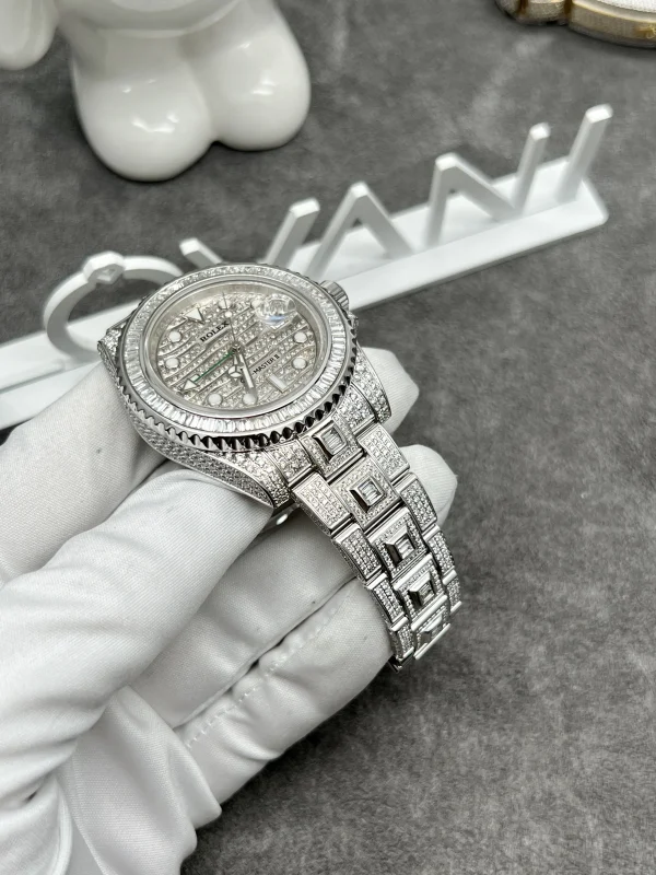 Rolex GMT-Master II Iced Out Customs 18K White Gold Natural Diamonds 40mm