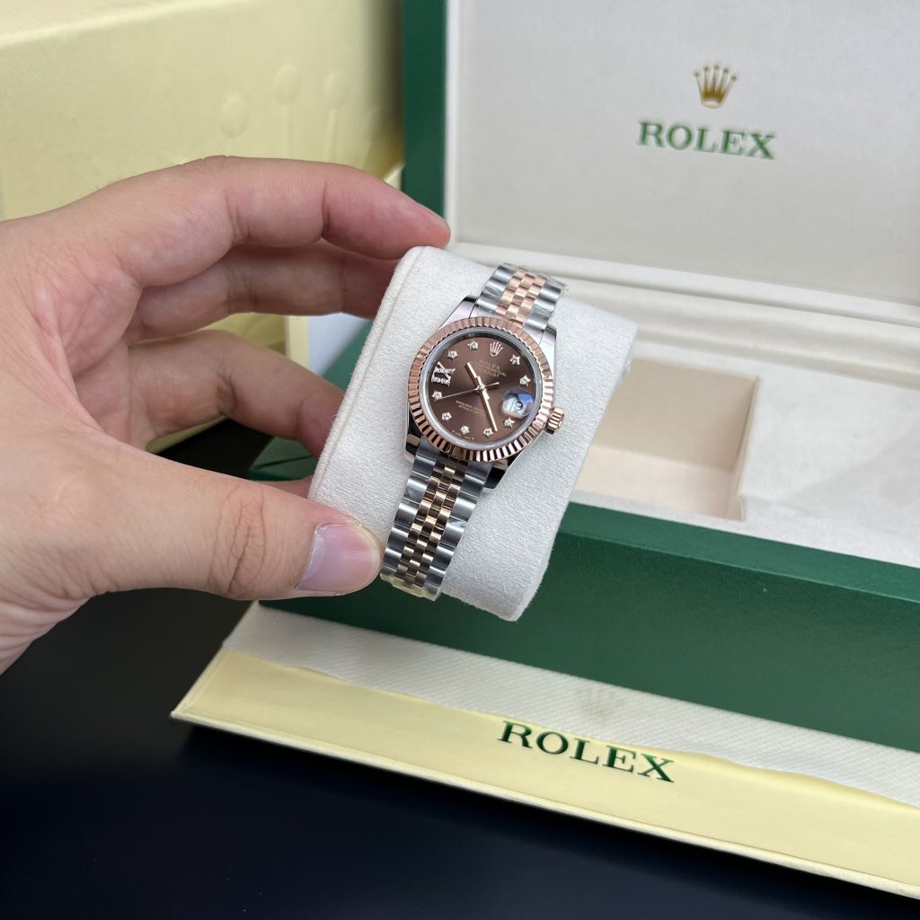 Rolex Lady DateJust Best Replica Watch Chocolate Dial 28mm (1)