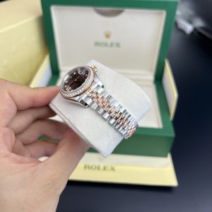 Rolex Lady DateJust Chocolate Diamonds Dial Best Replica 28mm (5)