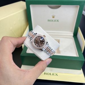 Rolex Lady DateJust Chocolate Diamonds Dial Best Replica 28mm (5)