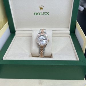 Rolex Lady DateJust MOP Dial Bezel Diamonds Best Replica Watch 28mm (1)