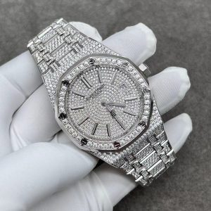 Audemars Piguet Iced Out Royal Oak White Gold Customs Full Diamonds 41mm (1)