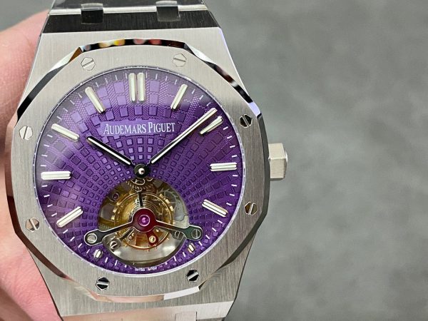 Audemars Piguet Royal Oak 26522ST Tourbillon Purple Dial Best Replica 41mm (5)