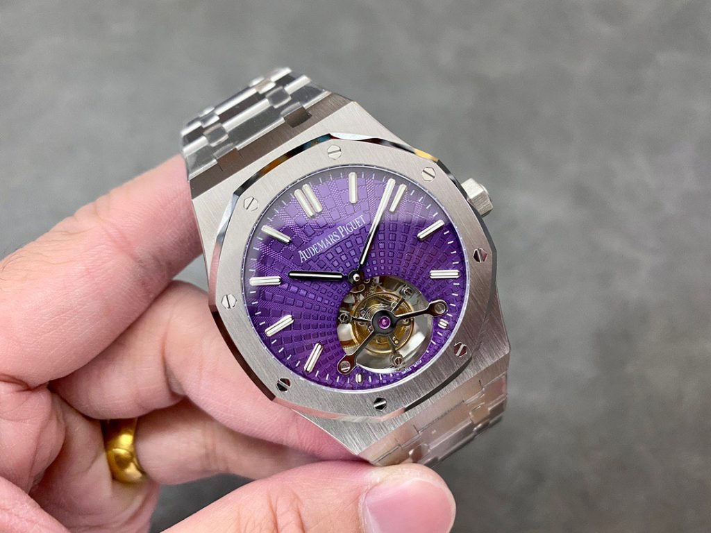 Audemars Piguet Royal Oak 26522ST Tourbillon Purple Dial Best Replica 41mm (5)