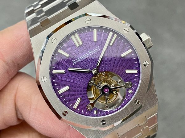 Audemars Piguet Royal Oak 26522ST Tourbillon Purple Dial Best Replica 41mm (5)