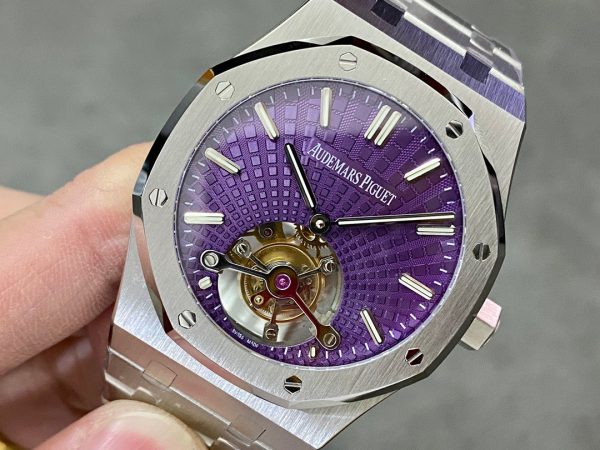 Audemars Piguet Royal Oak 26522ST Tourbillon Purple Dial Best Replica 41mm (5)