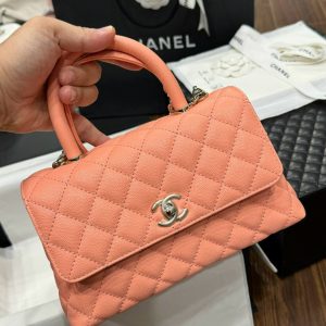 Chanel Coco Replica Bags Womens Orange Calf Leather 24x14x10cm (2)