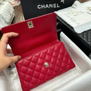 Chanel Coco Womens Replica Bags Red Calf Leather 24x14x10cm (2)