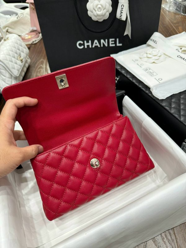 Chanel Coco Womens Replica Bags Red Calf Leather 24x14x10cm (2)