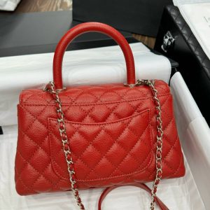 Chanel Coco Womens Replica Bags Red Calf Leather 24x14x10cm (2)