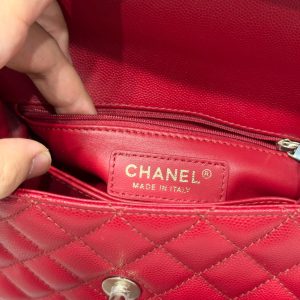 Chanel Coco Womens Replica Bags Red Calf Leather 24x14x10cm (2)