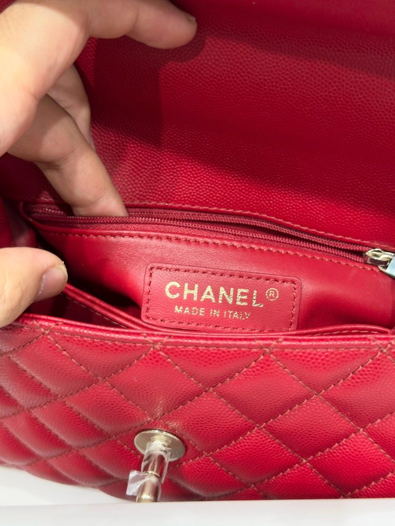 Chanel Coco Womens Replica Bags Red Calf Leather 24x14x10cm (2)