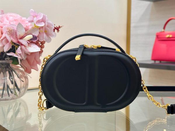 Dior CD Signature Oval Replica Bags Womens Black 18x11x6 (2)