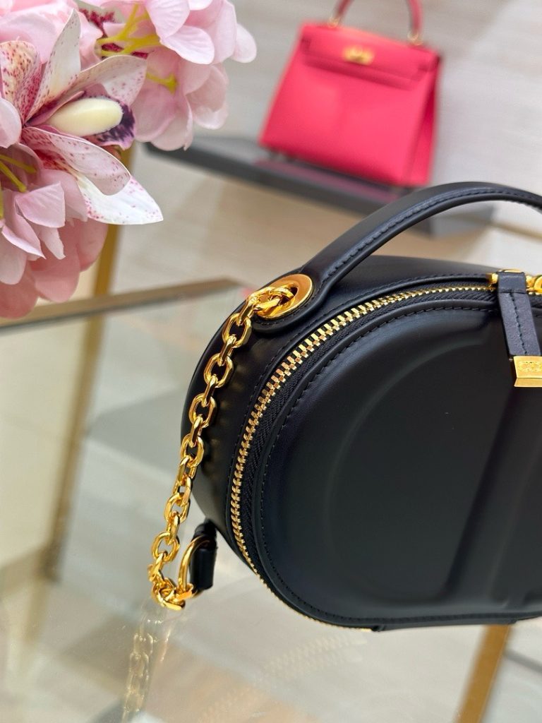 Dior CD Signature Oval Replica Bags Womens Black 18x11x6 (2)