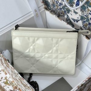 Dior Caro Womens Replica Handbags White Cowhide 19cm (2)