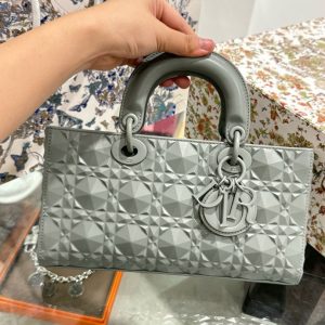 Dior D-Joy Replica Handbags Womens Gray 26cm (2)
