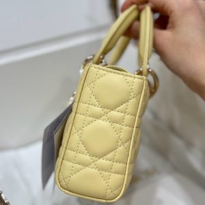 Dior Lady D-Joy Best Replica Bags Yellow Lambskin Leather 22cm (2)