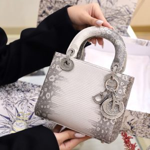 Dior Lady Lizard Womens Best Replica Bags 17cm (2)