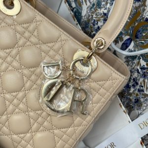 Dior Lady Womens Best Replica Bags Beige Colored 24cm (2)