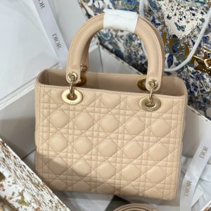 Dior Lady Womens Best Replica Bags Beige Colored 24cm (2)