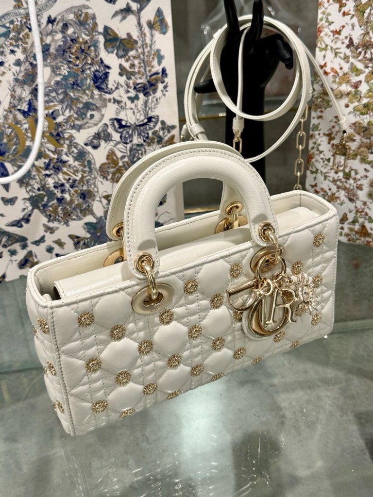 Dior Micro Lady D-Joy Womens White Sun Pattern Replica Bags 26x13 (2)