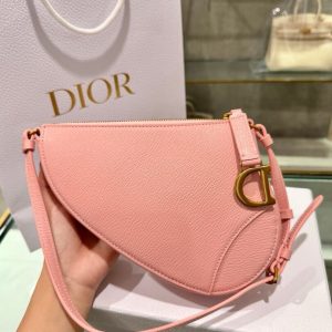 Dior Saddle Replica Bags Womens Cowhide Pink 20x15x4cm (2)