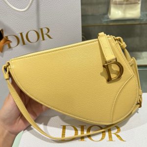 Dior Saddle Replica Bags Womens Cowhide Yellow 20x15x4cm (2)