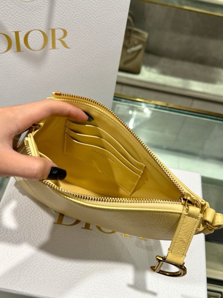 Dior Saddle Replica Bags Womens Cowhide Yellow 20x15x4cm (2)