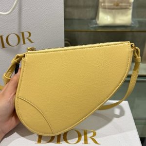 Dior Saddle Replica Bags Womens Cowhide Yellow 20x15x4cm (2)