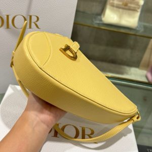 Dior Saddle Replica Bags Womens Cowhide Yellow 20x15x4cm (2)