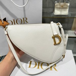 Dior Saddle Womens Replica Bags Cowhide White 20x15x4cm (2)