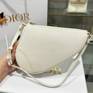 Dior Saddle Womens Replica Bags Cowhide White 20x15x4cm (2)