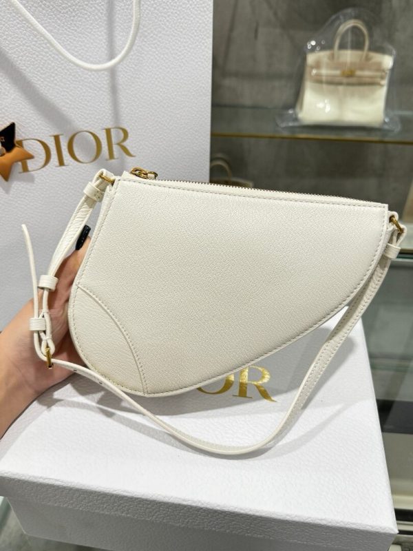 Dior Saddle Womens Replica Bags Cowhide White 20x15x4cm (2)