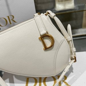 Dior Saddle Womens Replica Bags Cowhide White 20x15x4cm (2)