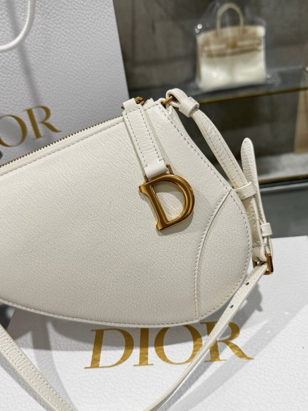 Dior Saddle Womens Replica Bags Cowhide White 20x15x4cm (2)