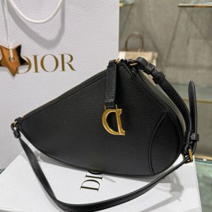 Dior Saddle Womens Replica Handbags Cowhide Black 20x15x4cm (2)