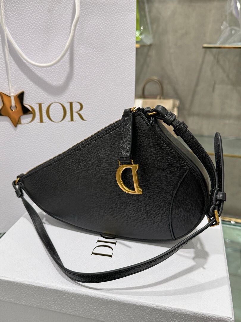 Dior Saddle Womens Replica Handbags Cowhide Black 20x15x4cm (2)