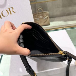 Dior Saddle Womens Replica Handbags Cowhide Black 20x15x4cm (2)