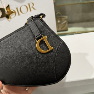Dior Saddle Womens Replica Handbags Cowhide Black 20x15x4cm (2)