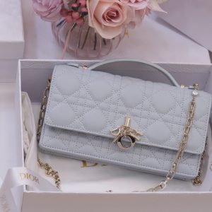 Dior Woc Womens Gray Replica Bags Lock Gold 21x11.5x4 (2)