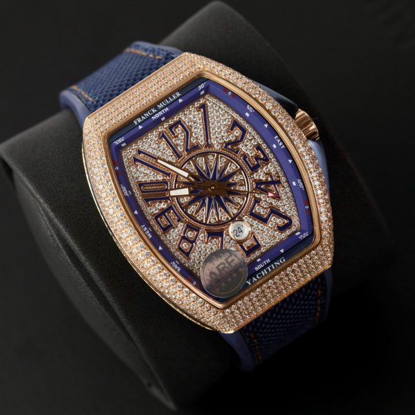 Franck Muller V45 SC DT Best Replica Customs Moissanite Diamonds 45mm (9)