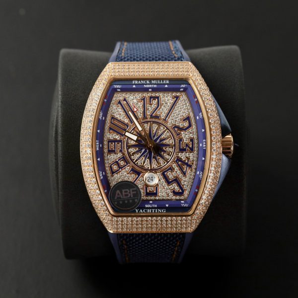 Franck Muller V45 SC DT Best Replica Customs Moissanite Diamonds 45mm (9)