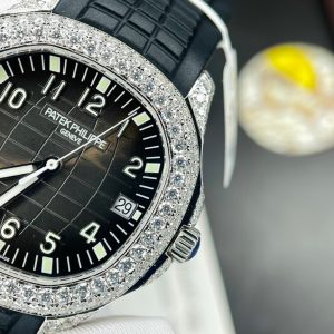 Patek Philippe Aquanaut 5167-300G Customs Moissanite Diamonds Best Replica 40mm (5)