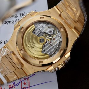 Patek Philippe Nautilus 5719 18K Gold Wrapped Customs Full Moissanite Diamonds 40mm (13)