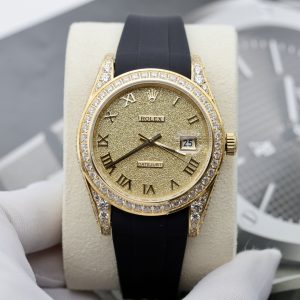 Rolex DateJust Customs Bezel CZ Stone Best Replica Watch 41mm (1)